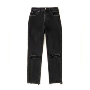 Abercrombie - Black Ripped High Rise Mom Jeans